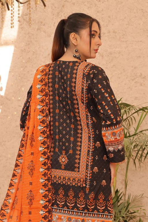 Aamsah's Saffron Night lawn ensemble challenges the festive collections of Sanaulla Store and Al Karam.