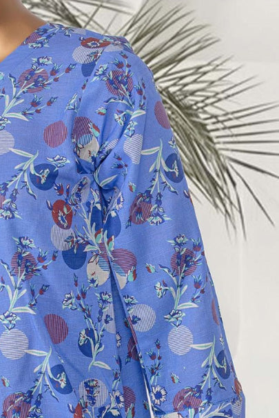 Traditional yet modern sapphire floral kurta set in breathable khaddar fabric