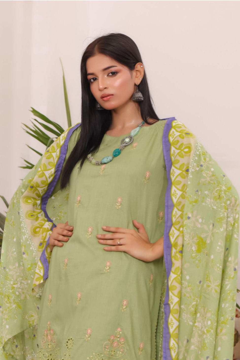 Pakistani Women Dresses Online USA – Meadow Mist Chikan Kari Outfit