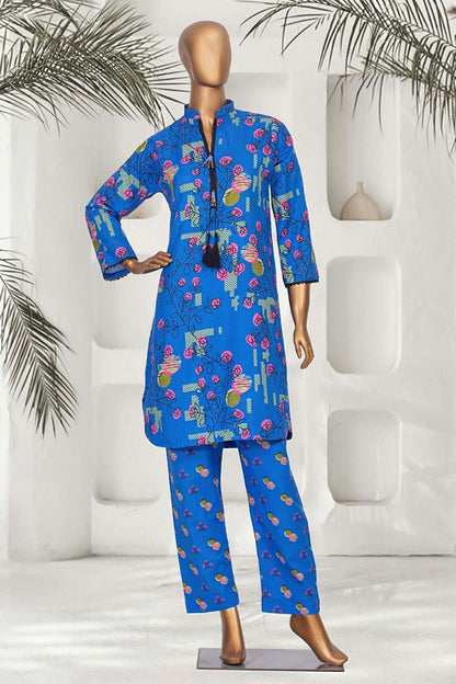 Traditional yet trendy azure and lavender Khaddar kurta perfect for modern Pakistani women, alternative to Ayla Noor and House of Huda collections.
