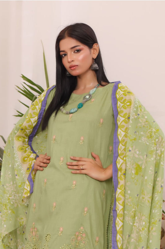 Pakistani Women Dresses Online USA – Meadow Mist Chikan Kari Outfit