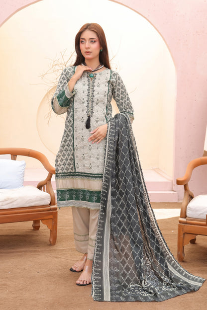 pakistani women stitched lawn suit emerald green embroidery perfect eid outfit like j dot and iznik